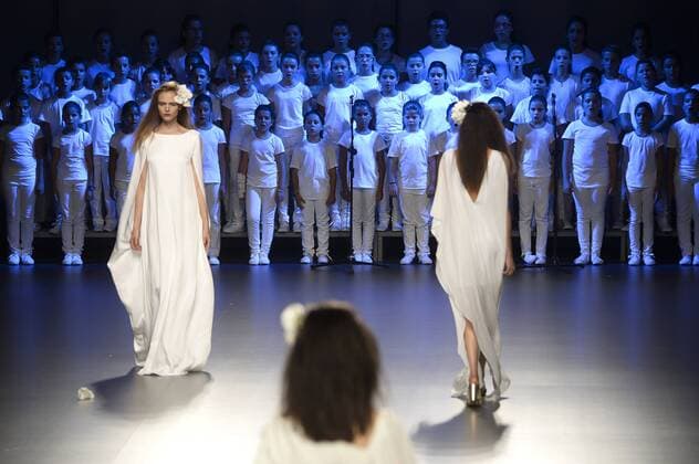 Models bei der Duyos Fashion Show auf der Mercedes-Benz Fashion Week Madrid Spring Summer 2016. Madrid, 18.09.2015 Duyos Model 