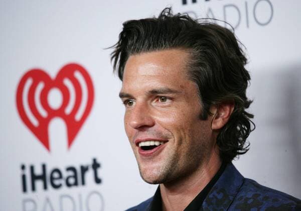 Brandon Flowers of The Killers arrives in the press room for the iHeartRadio Music Festival at the MGM Grand Hotel in Las Vegas, Nevada on September 18, 2015.  LAV20150918100 JAMESxATOA