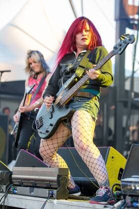 Sept. 13, 2015 - Chicago, Illinois, U.S - DONITA SPARKS and JENNIFER FINCH (L-R) of L7 perform live during Riot Fest at Douglas Park in Chicago, Illinois Chicago U.S. - ZUMAs135