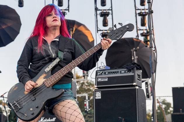Sept. 13, 2015 - Chicago, Illinois, U.S - Bassist JENNIFER FINCH of L7 performs live during Riot Fest at Douglas Park in Chicago, Illinois Chicago U.S. - ZUMAs135