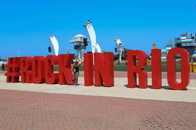 RIO DE JANEIRO, Brazil - 09 19 2015: ROCK IN RIO 2015 - Logo Rock in Rio 2015.  Andr?xHorta