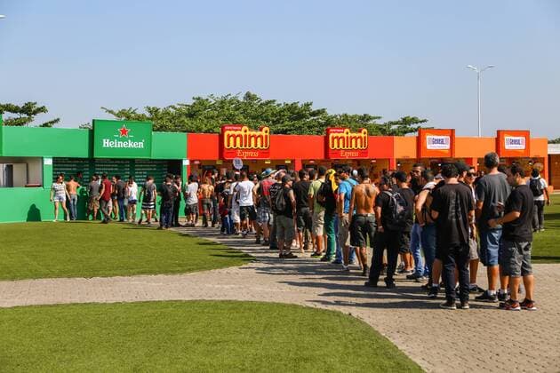 RIO DE JANEIRO, Brazil - 09 19 2015: ROCK IN RIO 2015 - The queue to purchase beer during Rock in Rio 2015.  Andr?xHorta