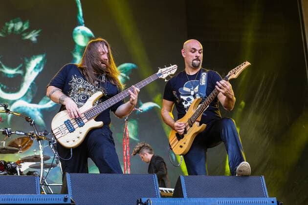 RIO DE JANEIRO, Brazil - 09 19 2015: ROCK IN RIO 2015 - NOTURNALL: Brazilian metalheads open the Sunset Stage during Rock in Rio 2015.  Andr?xHorta