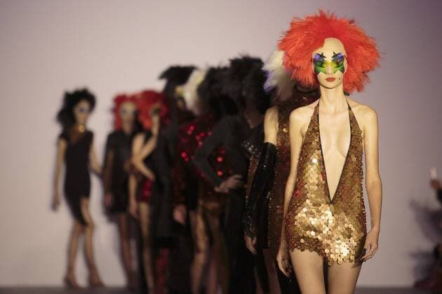 London, UK. 19 09 2015. London Fashion Week runway show of designer Gareth Pugh at the BFC Show Space in Brewer Street. London Fashion Week, Gareth Pugh, London, UK 