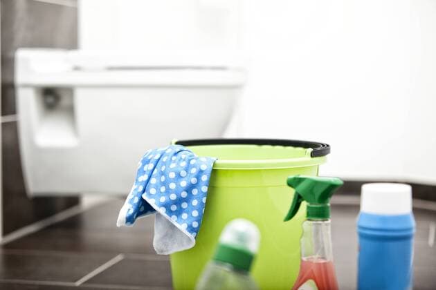 IMAGO Creative: Frühjahrsputz Cleansing agents in bathroom property released  MFRF000342