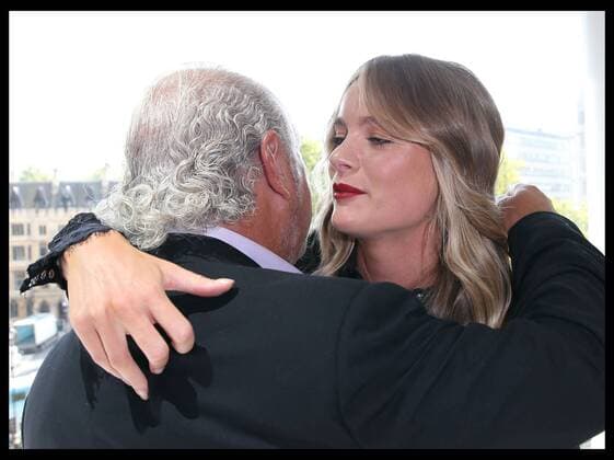 . 20 09 2015. London, United Kingdom. Sir Philip Green and Cressida Bonas at the end of the Topshop Unique show at London Fashion S S 2016-Day three.  xStephenxLockx xi-Imagesx IIM-11066-0037