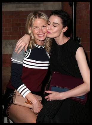 . 20 09 2015. London, United Kingdom. Caroline Winberg and Erin O Connor at the Pringle of Scotland show at London Fashion Week S S 16-Day three.  xStephenxLockx xi-Imagesx IIM-11068-0006