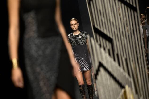 Model bei der Alvarno Fashion Show auf der Mercedes-Benz Fashion Week Madrid Spring Summer 2016. Madrid, 21.09.2015 Alvarno Model 