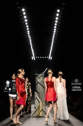 Models bei der Alvarno Fashion Show auf der Mercedes-Benz Fashion Week Madrid Spring Summer 2016. Madrid, 21.09.2015 Alvarno Models 