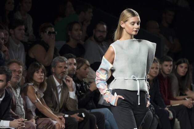 Sept. 22, 2015 - Madrid, Madrid, Spain - A model showcases designs by Xavi Reyes on the runway at the Xavi Reyes show during Mercedes-Benz Fashion Week Madrid Spring Summer 2015 16 at Ifema on September 22, 2015 in Madrid, Spain. Madrid Spain  - ZUMAn230