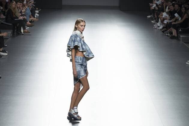 Sept. 22, 2015 - Madrid, Madrid, Spain - A model showcases designs by Xavi Reyes on the runway at the Xavi Reyes show during Mercedes-Benz Fashion Week Madrid Spring Summer 2015 16 at Ifema on September 22, 2015 in Madrid, Spain. Madrid Spain  - ZUMAn230