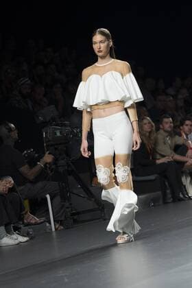 Sept. 22, 2015 - Madrid, Madrid, Spain - A model showcases designs by Xavi Reyes on the runway at the Xavi Reyes show during Mercedes-Benz Fashion Week Madrid Spring Summer 2015 16 at Ifema on September 22, 2015 in Madrid, Spain. Madrid Spain  - ZUMAn230
