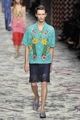 Milan Fashion Week, Women Spring Summer 2016. Milano, Moda Donna, Primavera Estate 2016.GUCCI catwalk . Pictured: models  RiccardoxGiordano