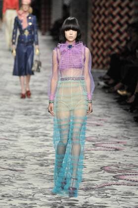 Milan Fashion Week, Women Spring Summer 2016. Milano, Moda Donna, Primavera Estate 2016.GUCCI catwalk . Pictured: models  RiccardoxGiordano
