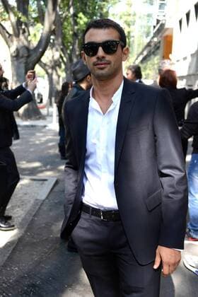 ENTERTAINMENT CELEBRITIES Mailand Fashion Week - Prominente vor der Emporio Armani Modenschau Milano, Guests arrivals at the Emporio Armani Fashion Sohw. Milan Fashion Week. Pictured: Primo Reggiani  Comi Terenghi