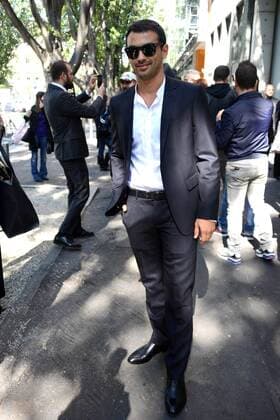ENTERTAINMENT CELEBRITIES Mailand Fashion Week - Prominente vor der Emporio Armani Modenschau Milano, Guests arrivals at the Emporio Armani Fashion Sohw. Milan Fashion Week. Pictured: Primo Reggiani  Comi Terenghi