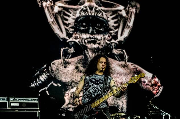 RIO DE JANEIRO, Brazil - 09 25 2015: ROCK IN RIO 2015 - The MOONSPELL + DERRICK GREEN Band performs at Sunset Stage on five days of the festival, during Rock in Rio 2015.  MarceloxCortes