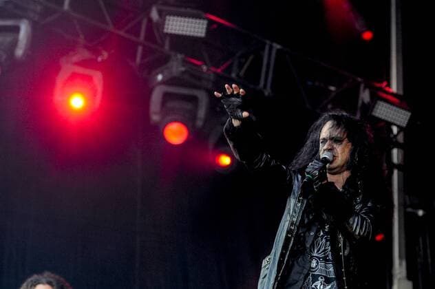 RIO DE JANEIRO, Brazil - 09 25 2015: ROCK IN RIO 2015 - The MOONSPELL + DERRICK GREEN Band performs at Sunset Stage on five days of the festival, during Rock in Rio 2015.  MarceloxCortes
