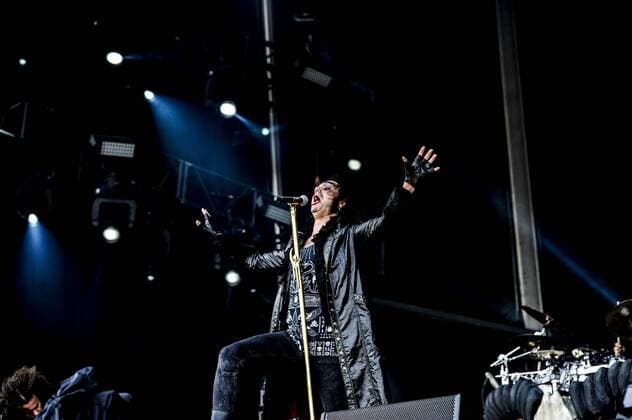 RIO DE JANEIRO, Brazil - 09 25 2015: ROCK IN RIO 2015 - The MOONSPELL + DERRICK GREEN Band performs at Sunset Stage on five days of the festival, during Rock in Rio 2015.  MarceloxCortes