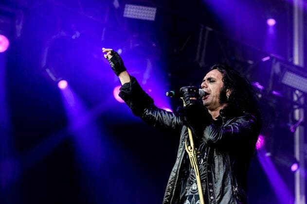 RIO DE JANEIRO, Brazil - 09 25 2015: ROCK IN RIO 2015 - The MOONSPELL + DERRICK GREEN Band performs at Sunset Stage on five days of the festival, during Rock in Rio 2015.  MarceloxCortes