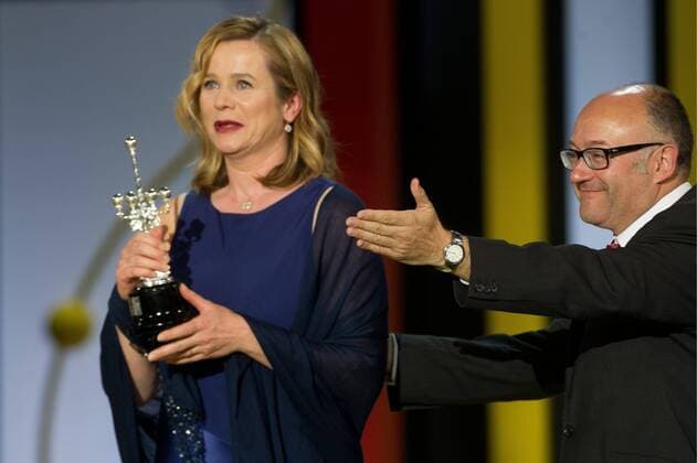 Emily Watson receives from the hands of Jose Luis Rebordinos, director of the festival, the Donostia Award in the 63th San Sebastian Film Festival on September 25, 2015 Cordon Press Emily Watson receives the Donostia Award _63th San Sebastian Film Festival  Emily Watson receives the Donostia Award _63th San Sebastian Fi