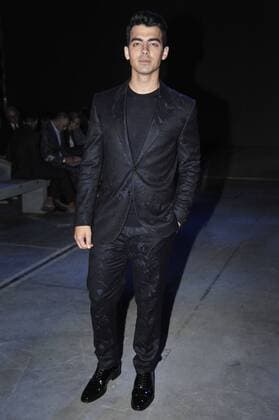 Milan Fashion Week, Women Spring Summer 2016. Milano, Moda Donna, Primavera Estate 2016. VERSACE arrivalsPictured: Joe Jonas  RiccardoxGiordanox Fotosicki
