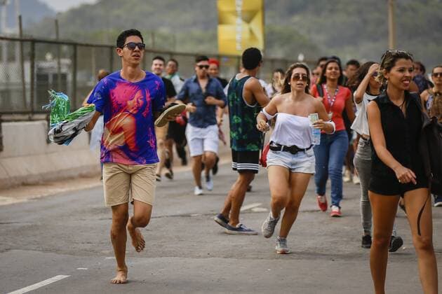 RIO DE JANEIRO, Brazil - 09 26 2015: ROCK IN RIO 2015 - Opening of the Gates and input from the public during the 6th of Rock in Rio 2015.  Andr?xHorta