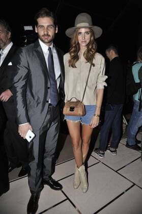 Milan Fashion Week, Women Spring Summer 2016. TRUSSARDI front row Pictured: Tomaso Trussardi Chiara Ferragni  RiccardoxGiordanox xFotosicki