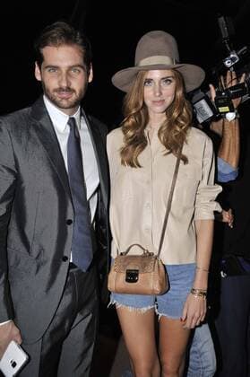 Milan Fashion Week, Women Spring Summer 2016. TRUSSARDI front row Pictured: Tomaso Trussardi Chiara Ferragni  RiccardoxGiordanox xFotosicki