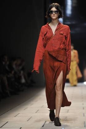 Milan Fashion Week, Women Spring Summer 2016. TRUSSARDI catwalk Pictured: Models  RiccardoxGiordanox xFotosicki