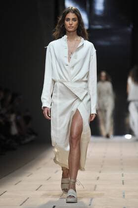 Milan Fashion Week, Women Spring Summer 2016. TRUSSARDI catwalk Pictured: Models  RiccardoxGiordanox xFotosicki