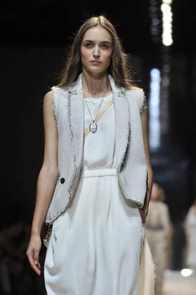 Milan Fashion Week, Women Spring Summer 2016. TRUSSARDI catwalk Pictured: Models  RiccardoxGiordanox xFotosicki