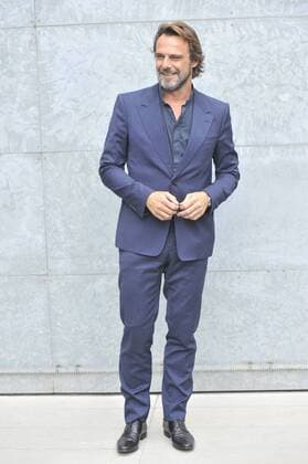 ENTERTAINMENT CELEBRITIES Mailand Fashion Week - Prominenz bei Giorgio Armani Modenschau Milan Fashion Week, Women Spring Summer 2016. Milano, Moda Donna, Primavera Estate 2016. GIORGIO ARMANI front row Pictured: Alessandro Preziosi  RiccardoxGiorrdanox Fotosicki
