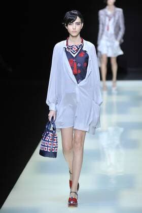 ENTERTAINMENT MODE Mailand Fashion Week - Giorgio Armani Modenschau Milan Fashion Week, Women Spring Summer 2016. Milano, Moda Donna, Primavera Estate 2016. GIORGIO ARMANIcatwalk Pictured: models  RiccardoxGiorrdanox Fotosicki