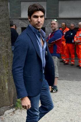 Milano, Guests arrivals at the Giorgio Armani fashion show, Milan Fashion week. Pictured: Cayetano Rivera  Comi Terenghi