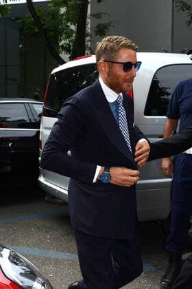 Milano, Guests arrivals at the Giorgio Armani fashion show, Milan Fashion week. Pictured: Lapo Elkann  Comi Terenghi