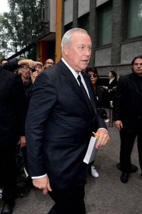 Milano, Guests arrivals at the Giorgio Armani fashion show, Milan Fashion week. Pictured: Bob Wilson  Comi Terenghi
