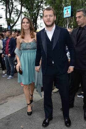 Milano, Guests arrivals at the Giorgio Armani fashion show, Milan Fashion week. Pictured: Alessandro Cattelan e moglie Ludovica Sauer  Comi Terenghi