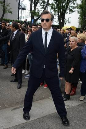 Milano, Guests arrivals at the Giorgio Armani fashion show, Milan Fashion week. Pictured: Gabriele Muccino  Comi Terenghi