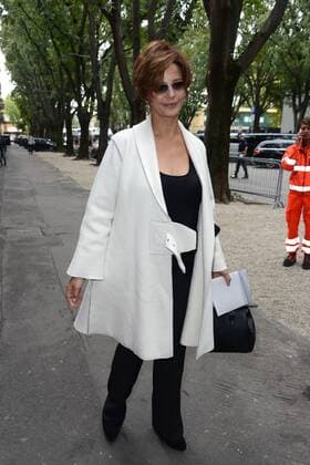 Milano, Guests arrivals at the Giorgio Armani fashion show, Milan Fashion week. Pictured: Laura Morante  Comi Terenghi