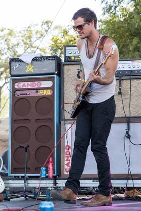 Oct. 3, 2015 - Austin, Texas, U.S - Bassist ZAK APPLEBY of Houndmouth performs live at the Austin City Limits music festival within Zilker Park in Austin, Texas Austin U.S. - ZUMAs135