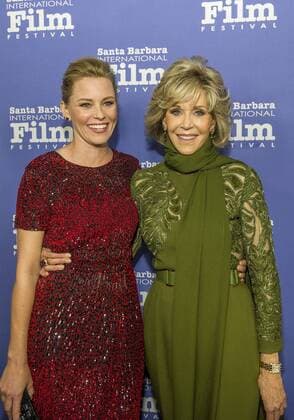 Oct. 3, 2015 - Santa Barbara, California, USA - Actresses Jane Fonda and Elizabeth Banks on the red carpet before Fonda was presented the 10th annual Kirk Douglas Award for Excellence in Film from the Santa Barbara International Film Festival. The award is given to a lifelong contributor in the motion picture industry. Santa Barbara USA - ZUMAh13_
