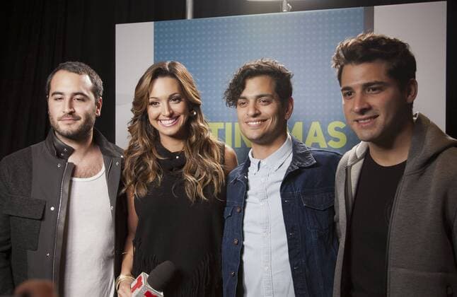 Oct. 6, 2015 - Hollywood, California, U.S - Erika Csiszer with Reik during Telemundo s Latin American Music Awards press conference after their rehearsal at the Dolby Theatre on Tuesday October 6, 2015 in Hollywood, California. Hollywood U.S. - ZUMAp124