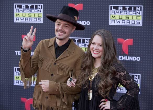 Oct. 8, 2015 - Los Angeles, California, U.S - Jesse & Joy on the Red Carpet of the Latin American Music Awards held on Thursday October 8, 2015 at the Dolby Theatre in Hollywood, California. Los Angeles U.S. - ZUMAp124