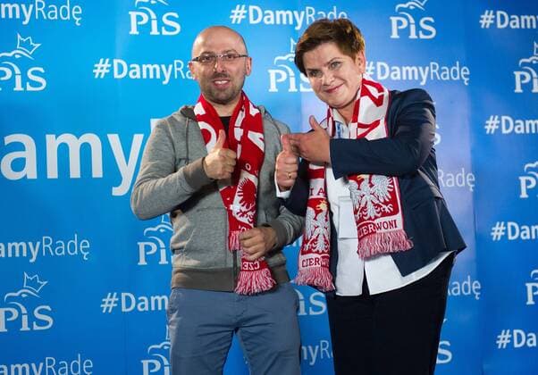 Beata Szydlo, PiS candidate for the Prime Minister post in the upcoming elections, watches Scotland vs Poland Euro 2016 qualifier Krzysztof Lapinski, Beata Szydlo Beata Szydlo, PiS candidate for the Prime Minister post in the upcoming elections, watches Scotland vs Poland Euro 2016 qualifier on October 8, 2015 in Warsaw, Poland. EN_01188775_0012 