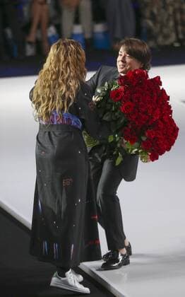 MOSCOW, RUSSIA. OCTOBER 13, 2015. Designer Valentin Yudashkin (R) at the 34th Moscow Fashion Week, in Gostiny Dvor. Sergei Bobylev TASS  TS00FC0D