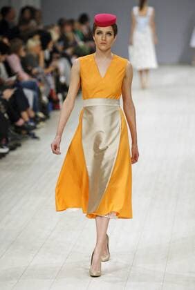 Oct. 15, 2015 - Kiev, Ukraine - A model presents a creation by Ukrainian designer YULIYA POLISHCUK during the Ukrainian Fashion Week in Kiev, Ukraine, 15 October 2015. The event presents Spring Summer 2016 collections by Ukrainian and international designers from 14 to 20 October. Kiev Ukraine - ZUMAg194
