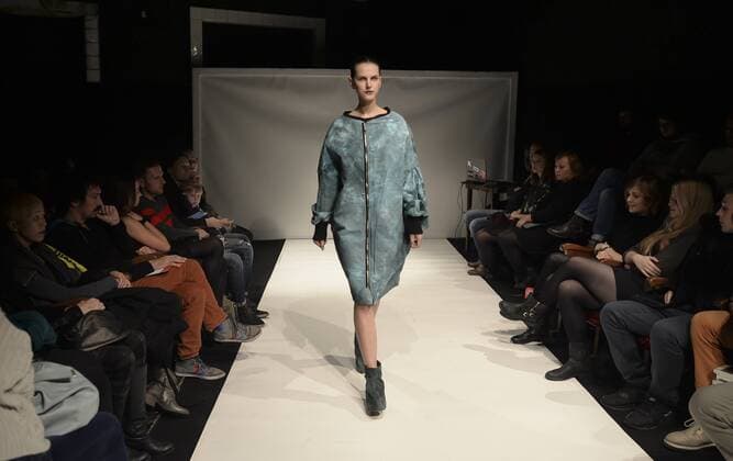 Oct. 15, 2015 - Krakow, Poland - A model displays Mart Lenon s collection during the Interdisciplinary Fashion Show at the 40th OFF CTR Festival, Theatre Barakah, Krakow, Poland. 16 October 2015. Photo by: Krakow Poland  - ZUMAn230