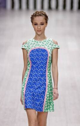 Oct. 16, 2015 - Kiev, Ukraine - A model presents a creation by Ukrainian designer ELENA BURBA during the Ukrainian Fashion Week in Kiev, Ukraine, 16 October 2015. The event presents Spring Summer 2016 collections by Ukrainian and international designers from 14 to 20 October. Kiev Ukraine - ZUMAg194