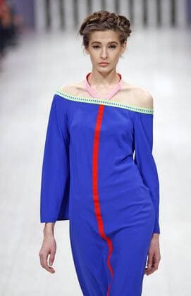 Oct. 16, 2015 - Kiev, Ukraine - A model presents a creation by Ukrainian designer ELENA BURBA during the Ukrainian Fashion Week in Kiev, Ukraine, 16 October 2015. The event presents Spring Summer 2016 collections by Ukrainian and international designers from 14 to 20 October. Kiev Ukraine - ZUMAg194